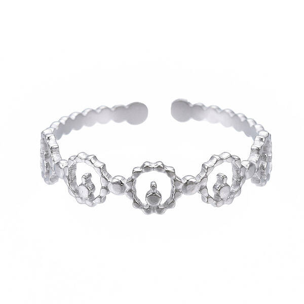 Non-Tarnish 304 Stainless Steel Ring Wrap Open Cuff Ring