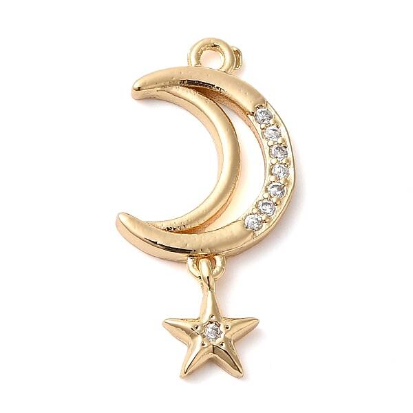 Brass Micro Pave Clear Cubic Zirconia Pendants