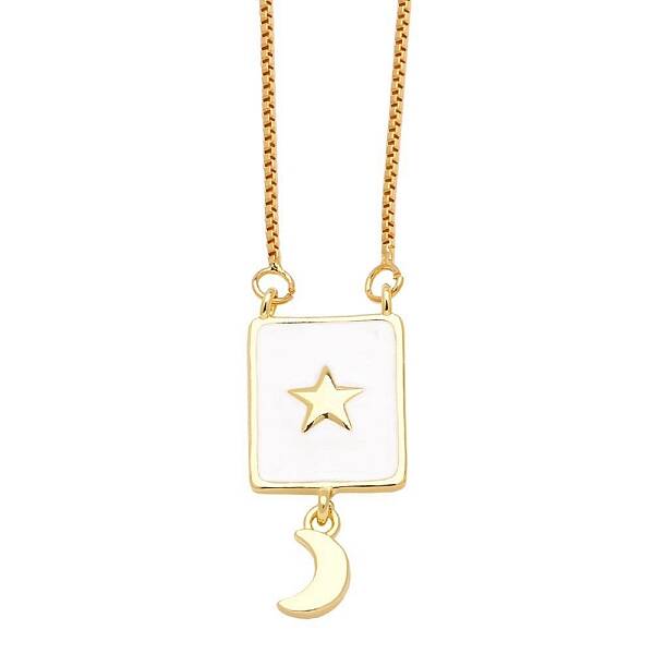 Brass Enamel Pendant Necklaces