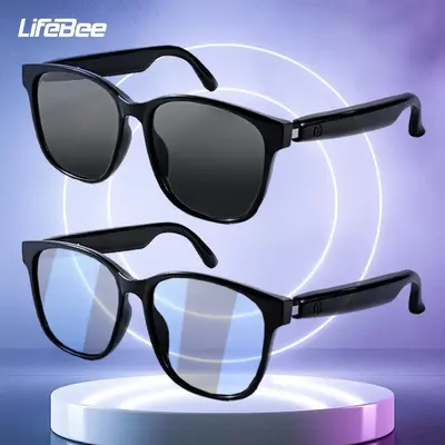 LIFEBEE Multifunction Smart Glasses, Wireless Bluetooth-compatible Audio Glasses with Built-in Microphone, UV Resistant A...