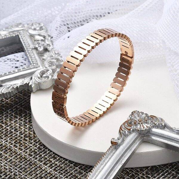 Ion Plating(IP) 304 Stainless Steel Hinged Bangles for Women
