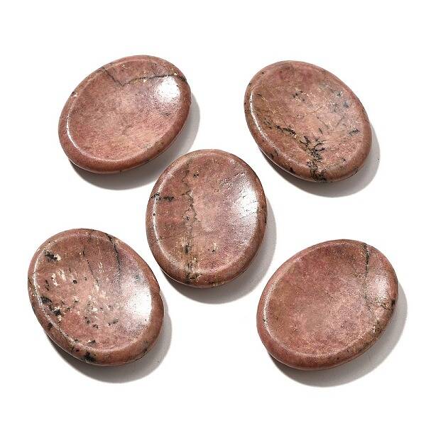 Natural Rhodonite Oval Worry Stones