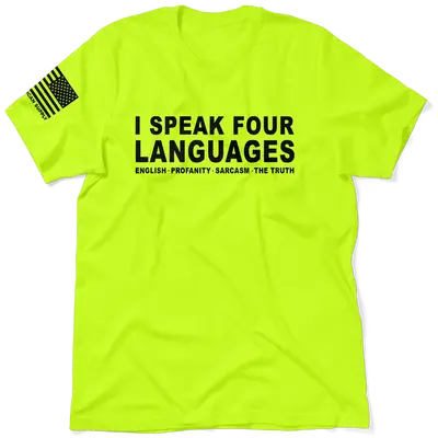 Four Languages - Safety Yellow Hi-Vis T-Shirt
