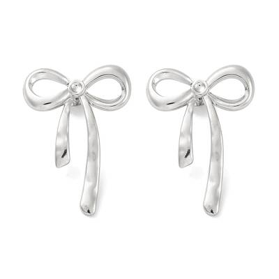 304 Stainless Steel Bowknot Stud Earrings