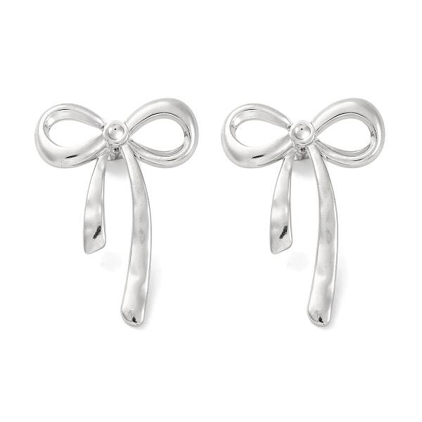 304 Stainless Steel Bowknot Stud Earrings