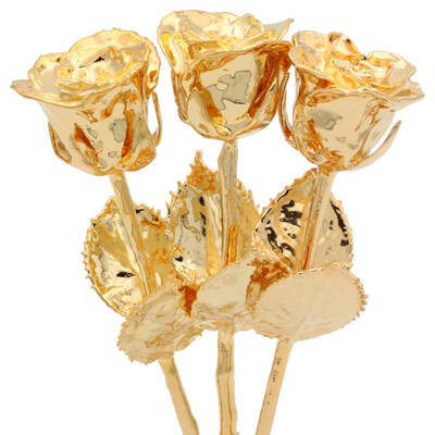 3 Past, Present, Future 8 24k Gold Plated Roses
