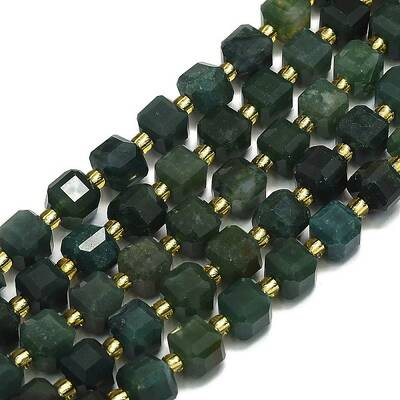 Natural Moss Agate Beads Strand
