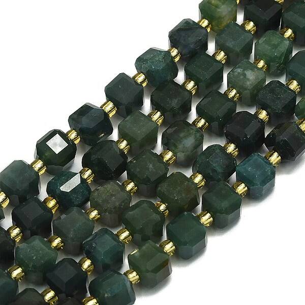 Natural Moss Agate Beads Strand