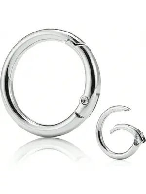 Spring Design At Opening Metal Spring O Ring, 5 Counts Durable Round Spring Snap Carabiner Clip Buckle, Diy Bag Accessories f...