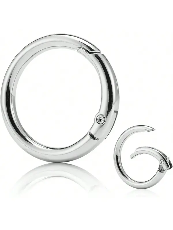 Spring Design At Opening Metal Spring O Ring, 5 Counts Durable Round Spring Snap Carabiner Clip Buckle, Diy Bag Accessories f...