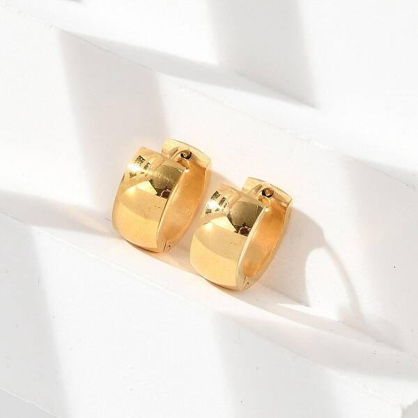 304 Stainless Steel Polishing effect Hoop Earrings
