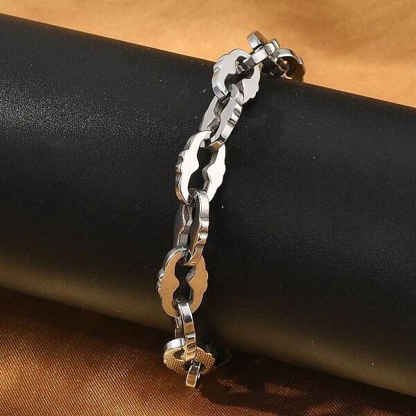 304 Stainless Steel Oval Link Chains Bracelets for Men & Women