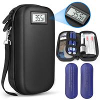 Insulin Cooler Travel Case with Temperature Display TSA Approved Medication Diabetic 2 Reusable Ice Packs for Supplies Refrig...