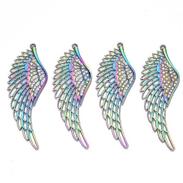 Rack Plating Rainbow Color Alloy Big Pendants