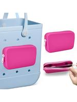 Cute Plain Color Silicone Zip Insert Wallet for Beach Bag, Gifts for Wife, Soft Minimalist Mobile Phone Bag, Versatile Bag Ac...