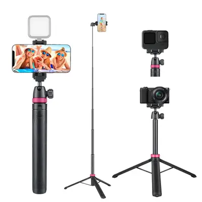 1.5m Selfie Stick Tripod, Extendable Cellphone Tripod Stand, Tripod for Phone Cold Shoe Camera for Video Recording, Smartp...