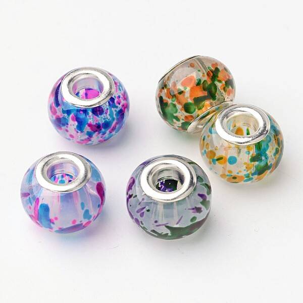 Spray Painted Glass European Beads