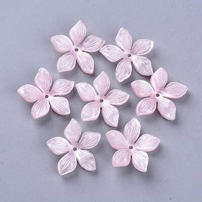 5-Petal Cellulose Acetate(Resin) Bead Caps
