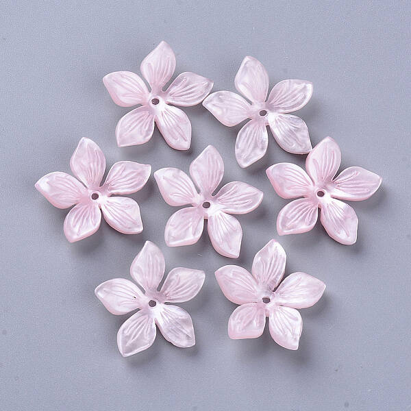 5-Petal Cellulose Acetate(Resin) Bead Caps