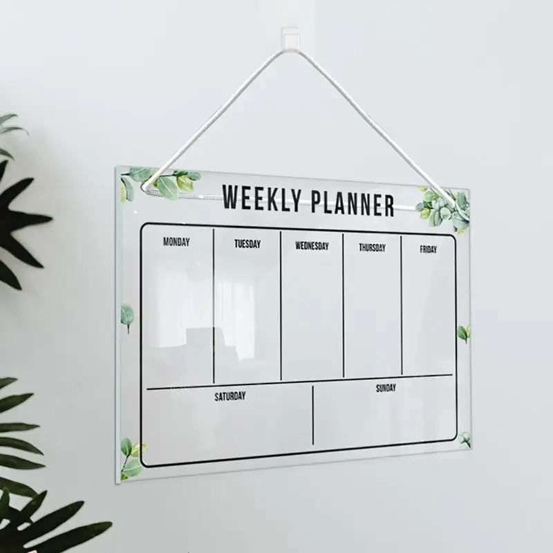 Weekly & Monthly Planner Wall Hanging Display Board, Erasable Multi-function Planner Writing Board Set, Office Stationery & S...