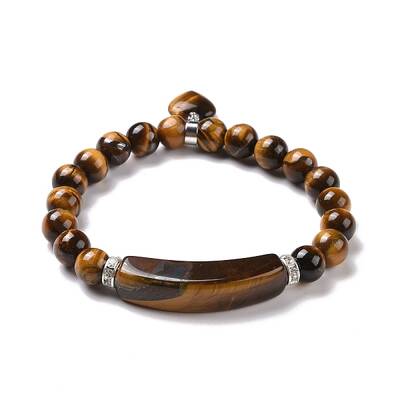 Natural Tiger Eye Beads Charm Bracelets