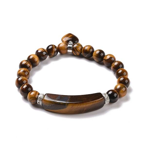 Natural Tiger Eye Beads Charm Bracelets