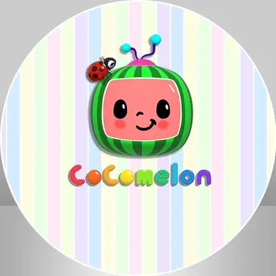Aperturee Circle Watermelon Stripe Birthday Backdrop For Party