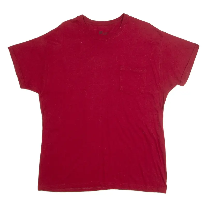 HANES Mens T-Shirt Maroon L