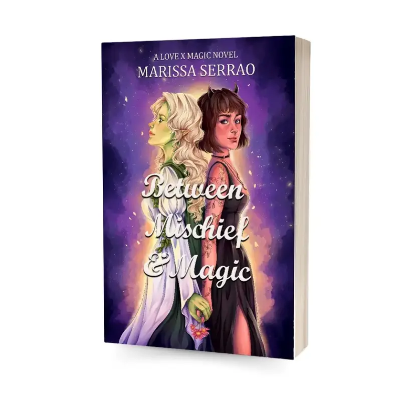 Between Mischief & Magic Signed Paperback (Love X Magic Novel) | A Cozy Sapphic Romantasy With Cottagecore Vibes