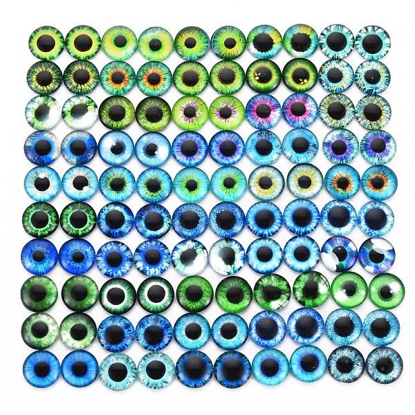 100 Pcs 50 Style Glass Cabochons