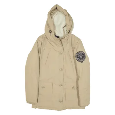 SUPERDRY Insulated Parka Coat Beige Nylon Womens XXS