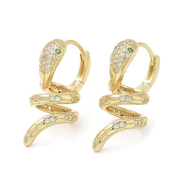 Rack Plating Brass Micro Pave Cubic Zirconia Hoop Earrings