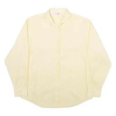 ANTONELLE Womens Shirt Yellow Striped Long Sleeve M