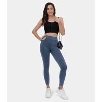 Halara Flex High Waisted Back Side Pocket Stretchy Knit Denim Casual Leggings #outdoorfun