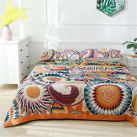 Boho-style Throw Blanket, 1 Count Colorful Geometric Pattern Soft Warm Napping Blanket, Cool Bedding Blankets for Home Bedroo...