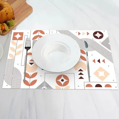 White Abstract Pattern Modern Set Of 4 Placemats - Aperturee