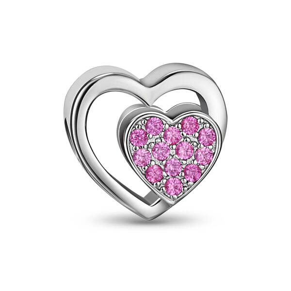 Rhodium Plated 925 Sterling Silver Cubic Zirconia European Beads