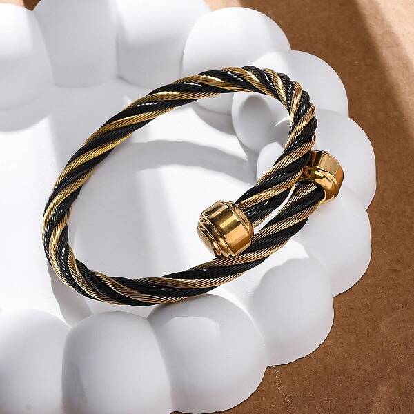 304 Stainless Steel Torque Bangles for Women