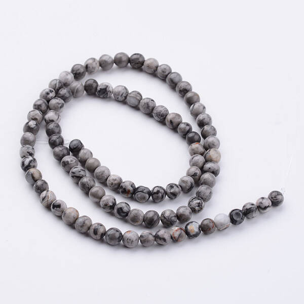 Natural Map Stone/Polychrome Jasper/Picasso Stone/Picasso Jasper Bead Strands