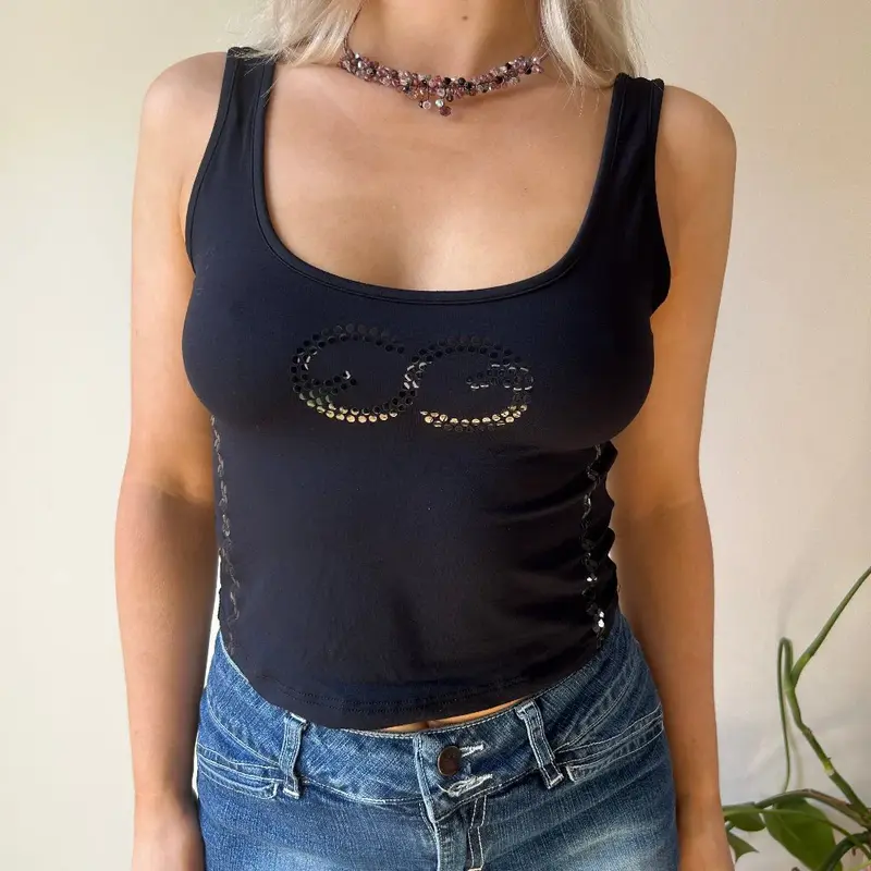 Escada Sport Crop Top - Small Black Nylon