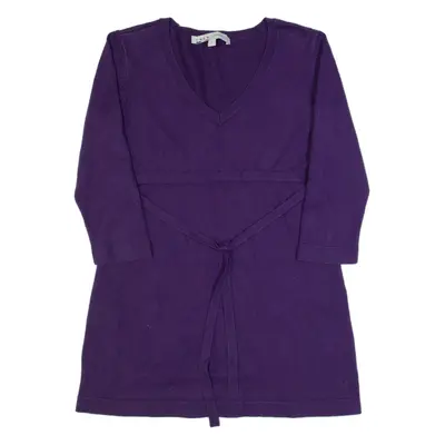CREW CLOTHING Womens Day Dress Purple Long Sleeve Short UK 8