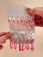 Colorful Transparent Hoop Earrings, Fashion Jewelry for Party, Daily Clothing Decor, Trendy All-match & Exquisite Jewelry for...