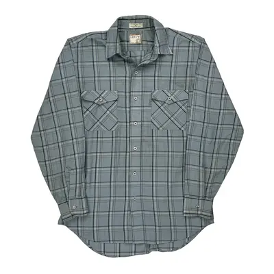 1980S Levis Checked Shirt - Medium Blue Cotton Blend