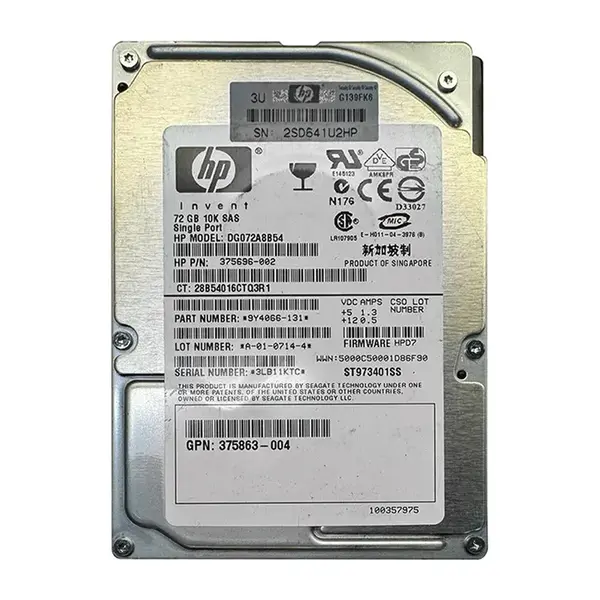 375696R-002 HP 72GB 3Gb/s SAS 10000 2.5-inch Hard Drive