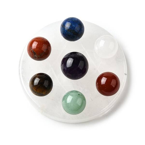 Chakra Natural Quartz Crystal Base Seven Star Group Display Decorations
