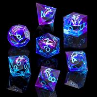 7 PCS Beholder's Dragon Eye DND Dice Set -Sharp Edge Liquid Core Resin Cat Eye Dice with Gift Box, Perfect for Gift Idea for ...