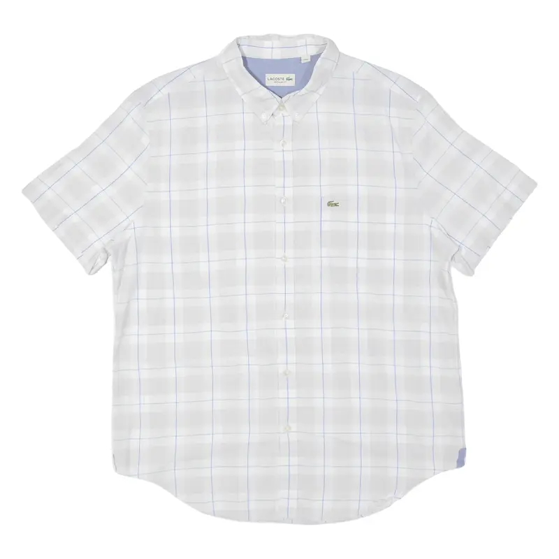 LACOSTE Mens Shirt Grey Plaid XL