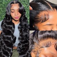 Pizazz 13x6 HD Transparent Lace Frontal Wigs Human hair Pre Plucked Brazilian Body Wave Frontal Wigs Human Hair with Baby Hai...