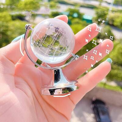 Featuring Brass and Glass Rotating Globe with Acid Etched Map
