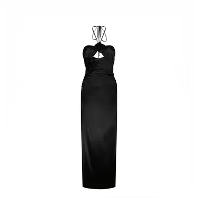 Long Cut-Out Satin Dress | Taglia: M | Colore: Black